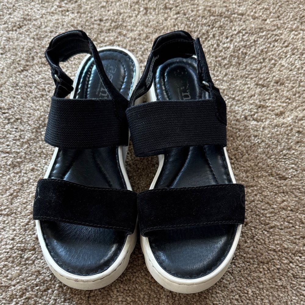 Born Black Sandals with White Trim
